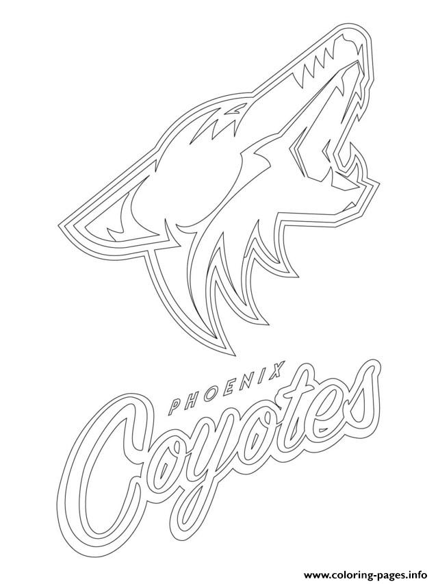 Phoenix Coyotes Logo Nhl Hockey Sport Coloring Pages Printable